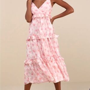 Lulu's Blush Floral Gown